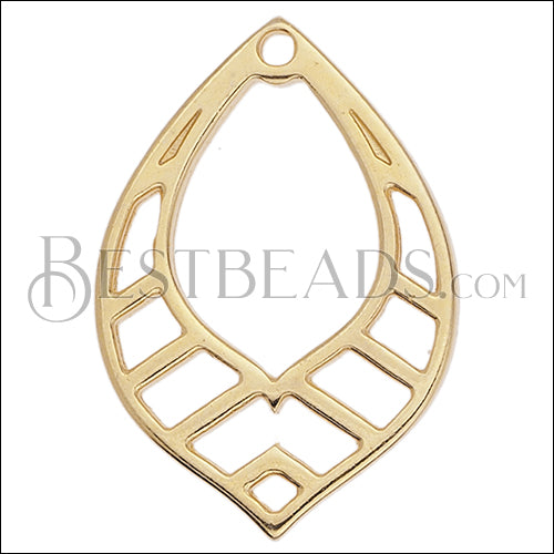 WIREFRAME LINED charm GOLD - 10 pcs