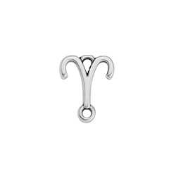 Aries Zodiac Connector Charm ANT SILVER - 10 pcs