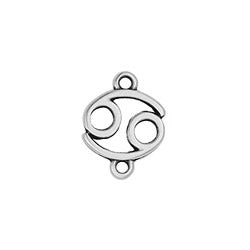 Cancer Zodiac Connector Charm ANT SILVER - 10 pcs