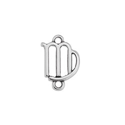 Virgo Zodiac Connector Charm ANT SILVER - 10 pcs