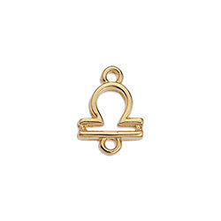 Libra Zodiac Connector Charm SHINY GOLD - 10 pcs