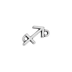 Sagittarius Zodiac Connector Charm ANT SILVER - 10 pcs