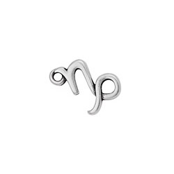 Capricorn Zodiac Connector Charm ANT SILVER - 10 pcs