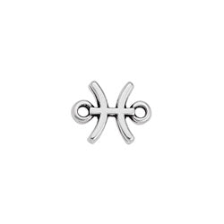 Pisces Zodiac Connector Charm ANT SILVER - 10 pcs