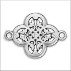FLORAL FILLIGREE connector charm ANT SILVER - 10 pcs