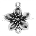 ORGANIC FLOWER 16mm connector charm ANT SILVER - 10 pcs