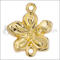 ORGANIC FLOWER 16mm connector charm GOLD - 10 pcs