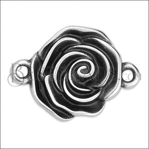ROSE connector charm ANT SILVER - 10 pcs