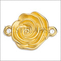 ROSE connector charm GOLD - 10 pcs