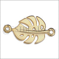 MONSTERA LEAF connector charm GOLD - 10 pcs