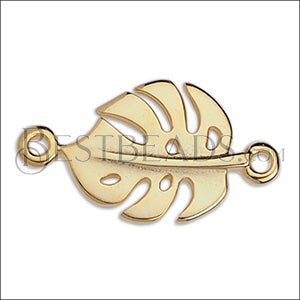 MONSTERA LEAF connector charm GOLD - 10 pcs