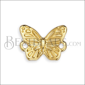 BUTTERFLY 15mm horizontal connector charm GOLD - 10 pcs