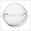 PLAIN DISC connector charm ANT SILVER - 10 pcs