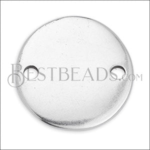 PLAIN DISC connector charm ANT SILVER - 10 pcs