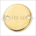PLAIN DISC connector charm GOLD - 10 pcs