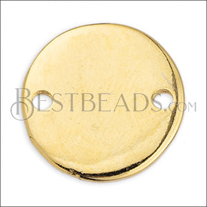 PLAIN DISC connector charm GOLD - 10 pcs