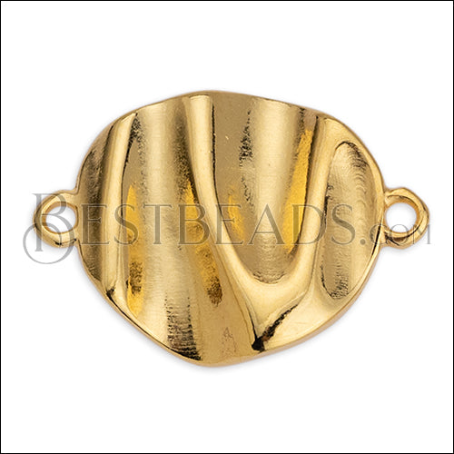 RIPPLED connector charm GOLD - 10 pcs