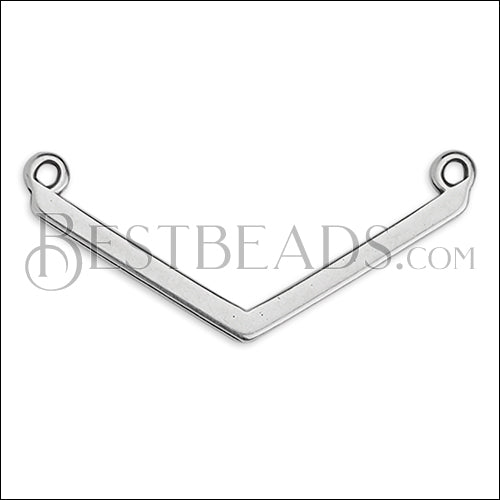 THIN V connector charm ANT SILVER - 10 pcs