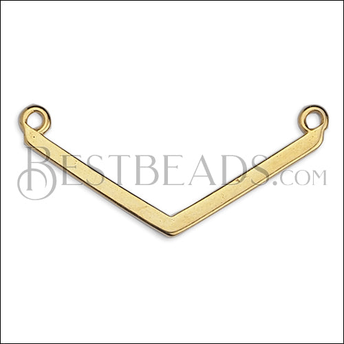 THIN V connector charm GOLD - 10 pcs