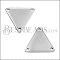 3 - Hole Triangle Connector Charm ANT SILVER - 10 pcs
