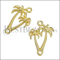 Palm Trees Connector Charm SHINY GOLD - 10 pcs