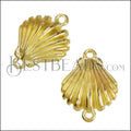 Clamshell Connector Charm SHINY GOLD - 10 pcs