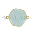 Hexagon Connector Charm GOLD EPOXY - Pale Jade - 10 pcs