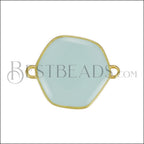 Hexagon Connector Charm GOLD EPOXY - Pale Jade - 10 pcs