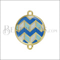 Round ZigZag Connector Charm GOLD EPOXY - Blue Mix - 10 pcs