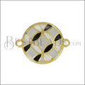 18mm Spanish Tile Connector Charm GOLD EPOXY - Grey Mix - 10 pcs