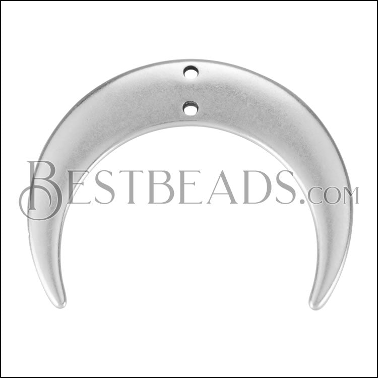 28mm Hanging Crescent Connector Pendant ANT SILVER - 10 pcs