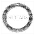39mm Etched Circle Connector Pendant ANT SILVER - 10 pcs