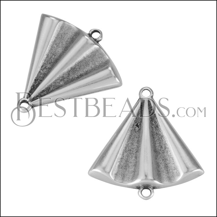 Paper Fan Connector Pendant ANT SILVER - 10 pcs