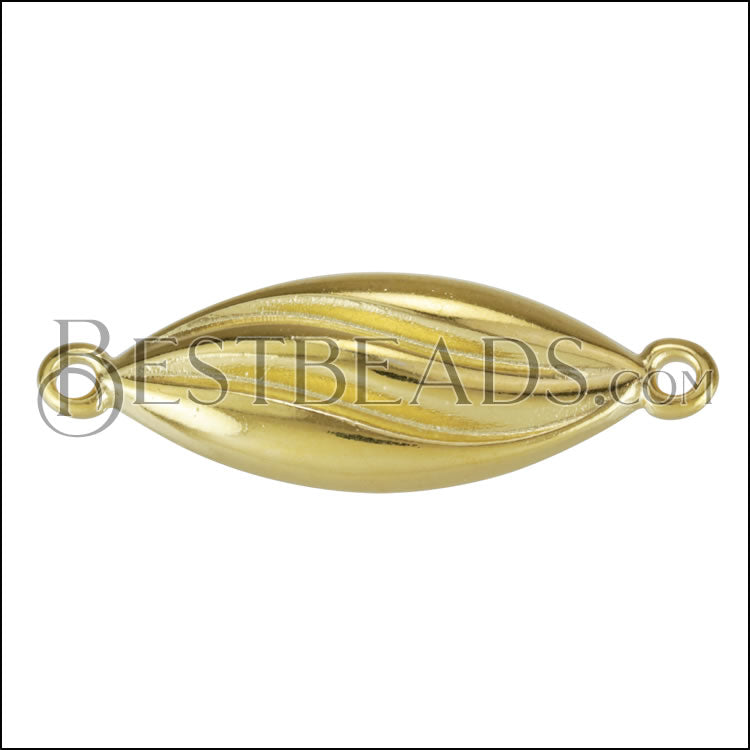 Squiggle Rice Connector Pendant SHINY GOLD - 10 pcs