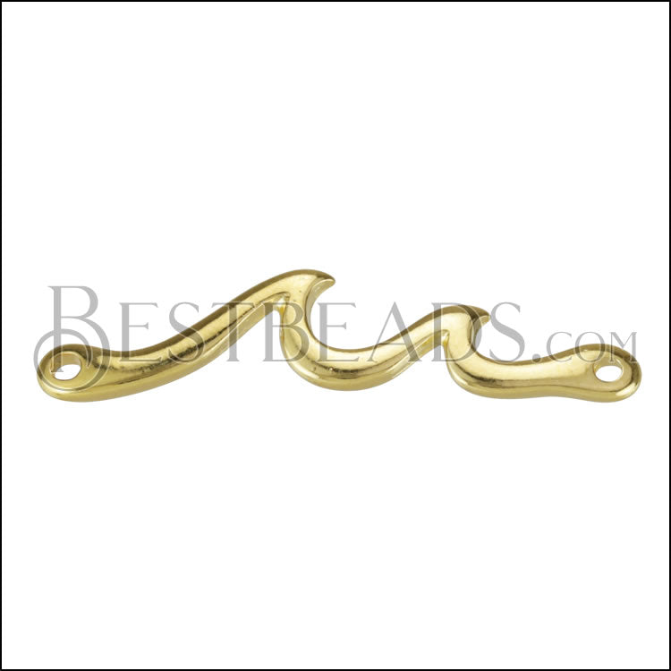 Wave Line Connector Pendant SHINY GOLD - 10 pcs