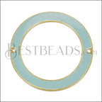 39mm Ring Connector Pendant GOLD EPOXY - Pale Jade - 5 pcs