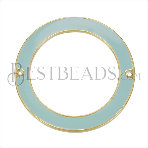 39mm Ring Connector Pendant GOLD EPOXY - Pale Jade - 5 pcs