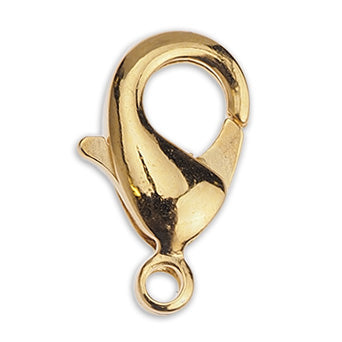12mm Euro Lobster Clasp - Shiny Gold - 100 pcs