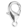 15mm Euro Lobster Clasp - Silver Plate - 100 pcs