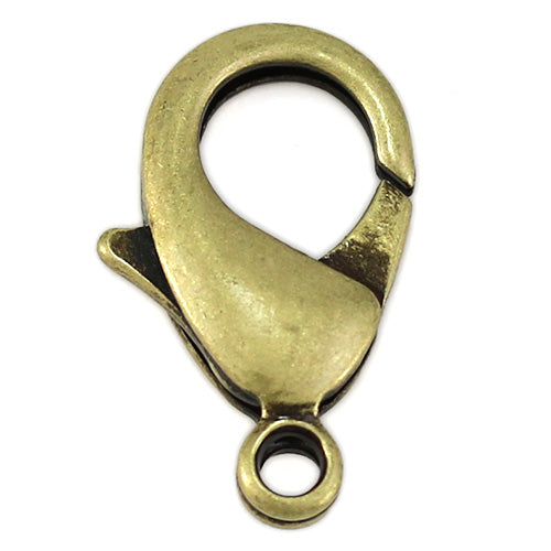 23mm Euro Lobster Clasp - Antique Brass - 25 pcs