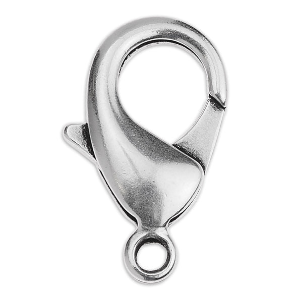 23mm Euro Lobster Clasp - Antique Silver - 25 pcs