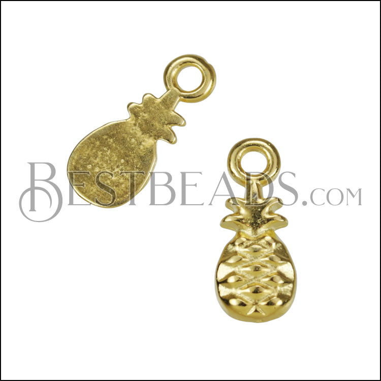 MINI Pineapple Charm SHINY GOLD - 10 pcs