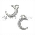 MINI Crescent Charm ANT SILVER - 10 pcs