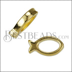 MINI Wireframe Fish Bead SHINY GOLD - 10 pcs