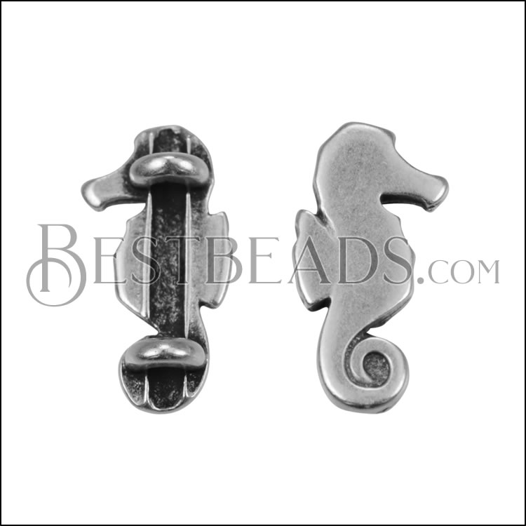 MINI Seahorse Bead ANT SILVER - 10 pcs