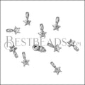 MINI Star Charm ANT SILVER - 10 pcs