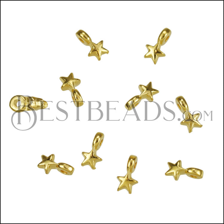 MINI Star Charm SHINY GOLD - 10 pcs