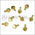 MINI Heart Charm SHINY GOLD - 10 pcs