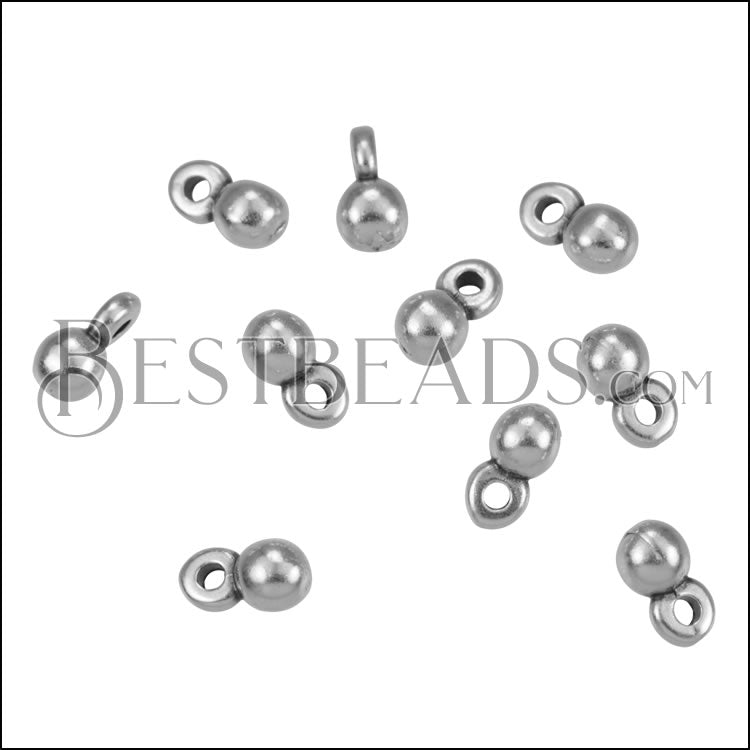 MINI Ball Charm ANT SILVER - 10 pcs