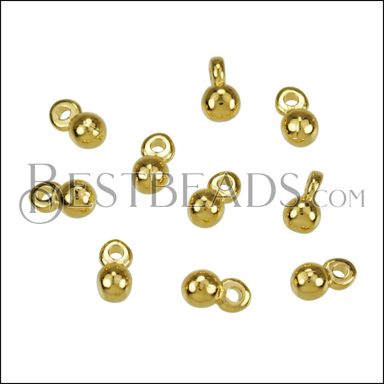 MINI Ball Charm SHINY GOLD - 10 pcs